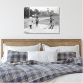Zwarte kinderen die Golffoto's afspelen Canvas Afdruk (Insitu (Slaapkamer))