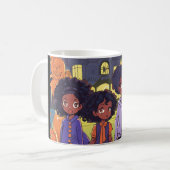 Zwarte Kinderen struikelen over een spookstad Hall Koffiemok (Voorkant links)