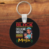 Zwarte kinderopvang provider Magic Afro-Amerikaans Sleutelhanger (Voorkant)