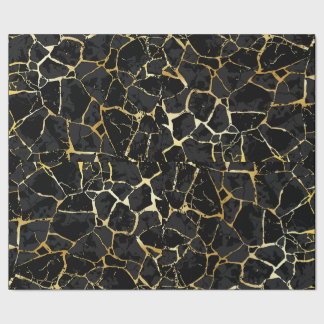 Zwarte Kintsugi Goud Ader Inpakpapier