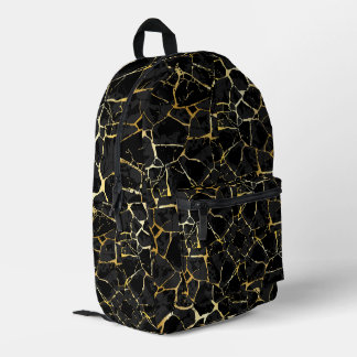 Zwarte Kintsugi Goudader  Bedrukte Rugzak