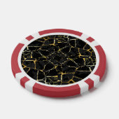 Zwarte Kintsugi Goudader  Poker Chips (Enkel)