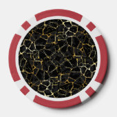 Zwarte Kintsugi Goudader  Poker Chips (Achterkant)