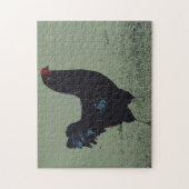 Zwarte kip in de Grass Art Puzzel Legpuzzel (Verticaal)