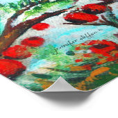 Zwarte kippeetvogel met Berlijnse glanzende laag Poster (Hoek)