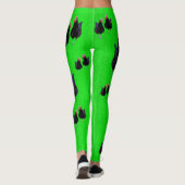 zwarte kippen op kalkgroen, leggings (Achterkant)