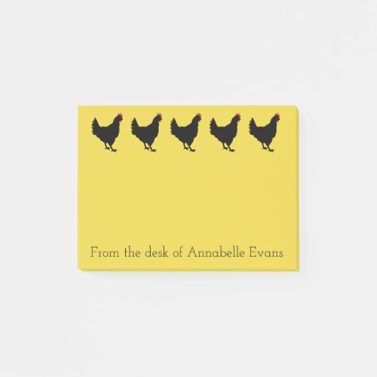 Zwarte kippen Personaliseren Post-it® Notes (Voorkant)