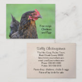 Zwarte kippeneieren met vrije uitloop visitekaartje (Voorkant / Achterkant)