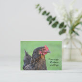 Zwarte kippeneieren met vrije uitloop visitekaartje (Staand voorkant)