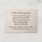 Zwarte kippeneieren met vrije uitloop visitekaartje (Achterkant)