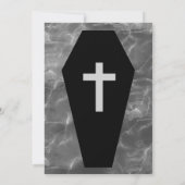 Zwarte kist grafsteen gotische Halloween bruiloft Kaart (Achterkant)