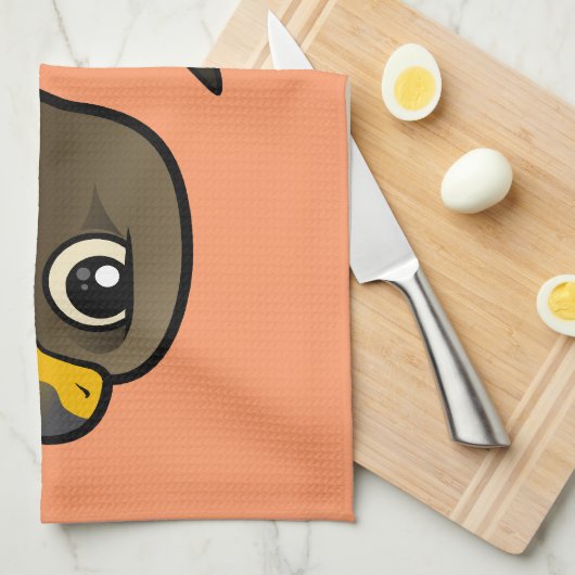 Zwarte Kite Theedoek (Quarter Fold)