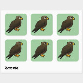 Zwarte Kite Vierkante Sticker (Vel)