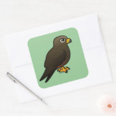 Zwarte Kite Vierkante Sticker (Envelop)