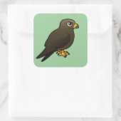 Zwarte Kite Vierkante Sticker (Tas)