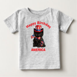 Zwarte Kitten (1c) Patriottische Kinder T-Shirt