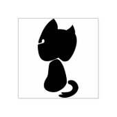 Zwarte kitten 2 silhouette kunststempel rubberstempel (Afrduk)