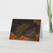 ZWARTE KITTEN CAT THANKSGIVING KAART (Achterkant)