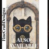 Zwarte Kitten die door Gat gluurt AP1 decoupage Tissuepapier