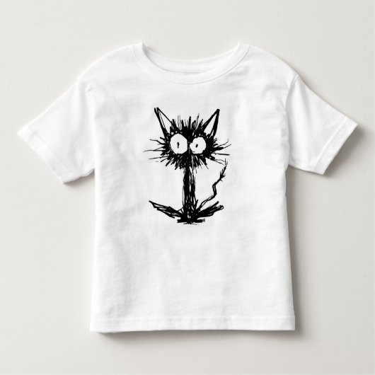 Zwarte kitten *Eenvoudig Kinder Shirts (Voorkant)