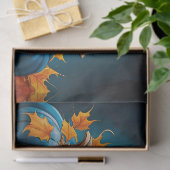 Zwarte Kitten en Blauwe Maan Pompoenen Herfstblade Tissuepapier (Geschenk)