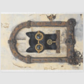 Zwarte kitten gluren door gat AP1 Decoupage Tissuepapier (Voorkant)