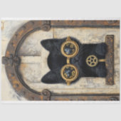 Zwarte kitten gluren door gat AP2 Decoupage Tissuepapier (Voorkant)