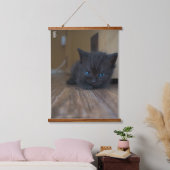 Zwarte Kitten Hangend Wandkleed (Slaapkamer)