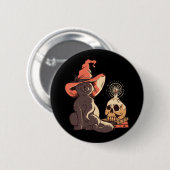Zwarte Kitten Heks Halloween Ontwerp Ronde Button 5,7 Cm (Voorkant /achterkant)