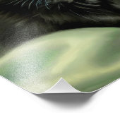  zwarte Kitten-illustratie Foto Afdruk (Hoek)