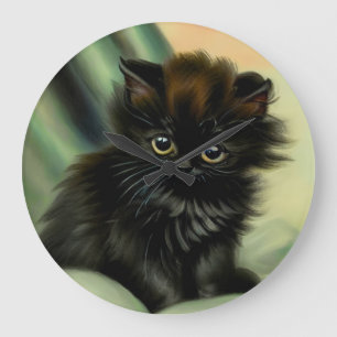 zwarte Kitten-illustratie Grote Klok