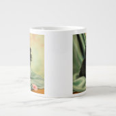 zwarte Kitten-illustratie Grote Koffiekop (Voorkant)