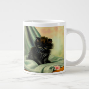 zwarte Kitten-illustratie Grote Koffiekop