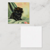  zwarte Kitten-illustratie Informatiekaartje (Voorkant / Achterkant)