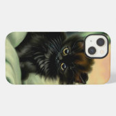 zwarte Kitten-illustratie iPhone Hoesje (Achterkant horizontaal)