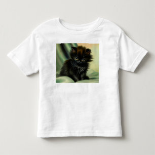 zwarte Kitten-illustratie Kinder Shirts