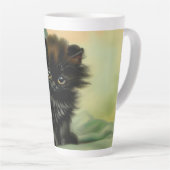  zwarte Kitten-illustratie Latte Mok (Rechterhoek)