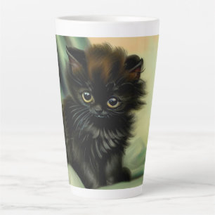 zwarte Kitten-illustratie Latte Mok