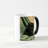  zwarte Kitten-illustratie Magische Mok (Voorkant rechts)