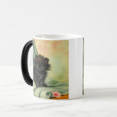  zwarte Kitten-illustratie Magische Mok (Voorkant links)