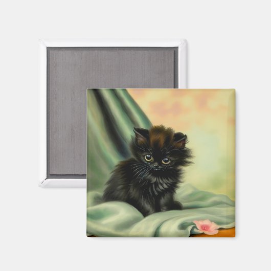  zwarte Kitten-illustratie Magneet (Voorkant / Achterkant)