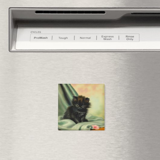  zwarte Kitten-illustratie Magneet (Insitu (Vaatwasser))