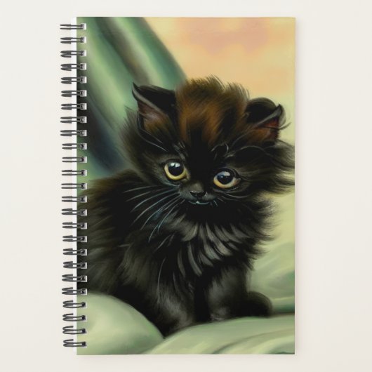  zwarte Kitten-illustratie Planner (Voorkant)