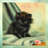  zwarte Kitten-illustratie Raamsticker (Vel 3)