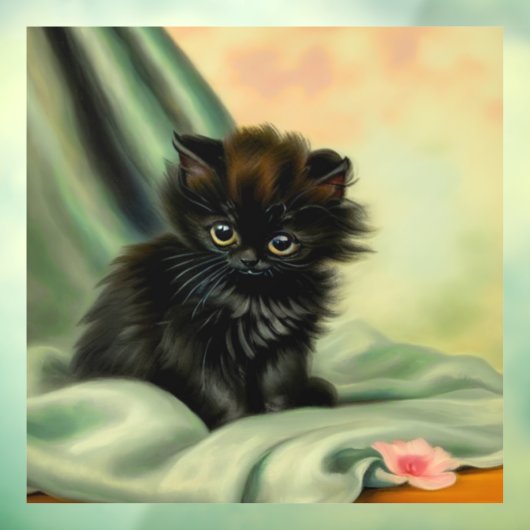  zwarte Kitten-illustratie Raamsticker (Vel 3)