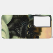  zwarte Kitten-illustratie Samsung Galaxy Hoesje (Linkerkant)