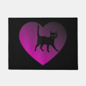 Zwarte kitten in je hart, zwarte kat deurmat (Voorkant)