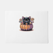 Zwarte kitten in Treat Bucket Classic T-Shirt Deurmat (Voorkant)