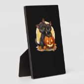 Zwarte Kitten Katten Pompoen Halloween Jack O Lant Fotoplaat (Zijkant)