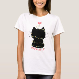 Zwarte kitten niet schuldig t-shirt